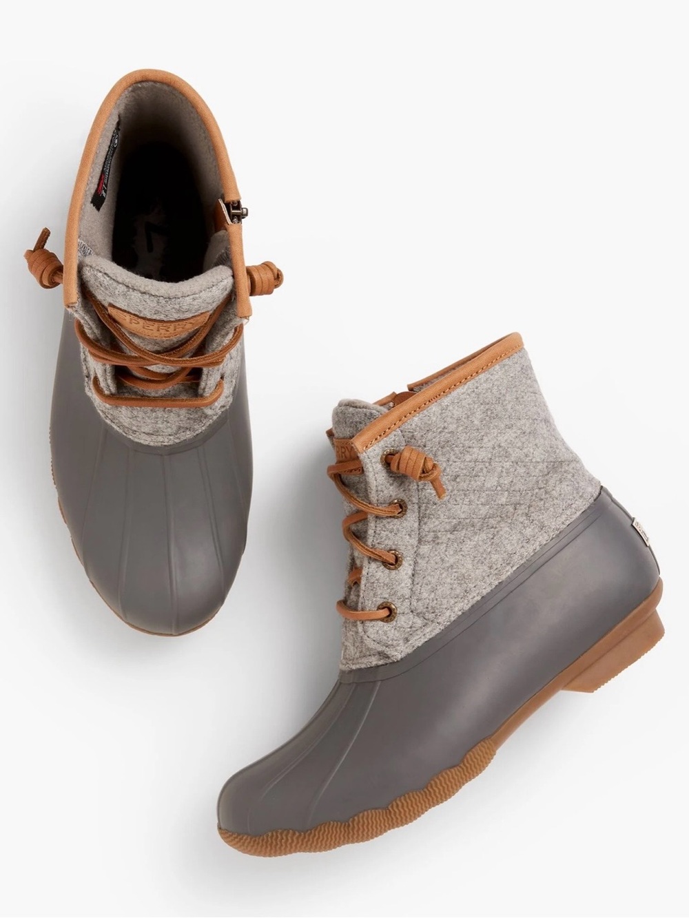 Sperry Saltwater Embossed Wool Duck Boot - Dark Grey Women’s Size 6.5